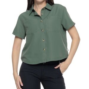 Eddie Bauer Ripstop Short-Sleeve Shirt - Olive Green